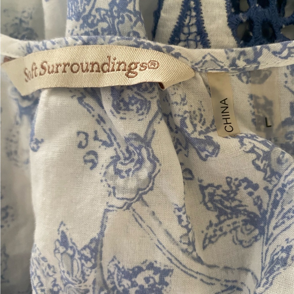 Soft Surroundings Peasant Embroidered Floral Top - Picture 7 of 7